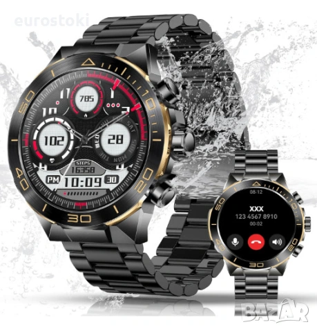 Мъжки смарт часовник H33, отговаряне/осъществяване на повиквания, 130+ спортни режима, монитор 