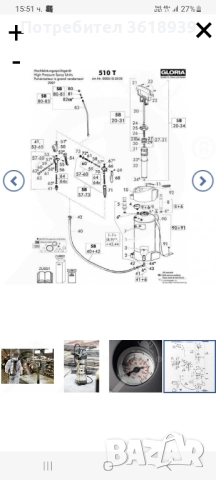 немска пръскачка gloriq 510T, снимка 2 - Други инструменти - 52107426