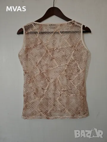 Бежов мрежест потник М размер, снимка 2 - Потници - 49451683