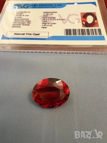 17Cts., 19.3mm Естествен Опал, VG сертификат