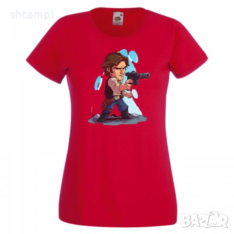 Дамска тениска Star Wars Han Solo Игра,Изненада,Подарък,Геймър,, снимка 4 - Тениски - 36788975