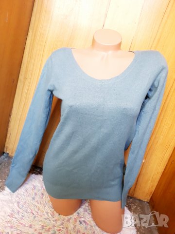 Синя изчистена блуза С, снимка 1