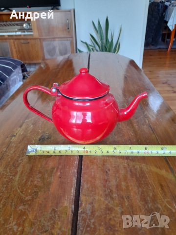 Стар емайлиран чайник #8, снимка 3 - Антикварни и старинни предмети - 43544767