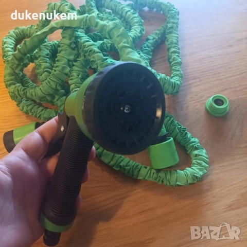 Разтегаем градински маркуч, 15 метра, с пистолет, снимка 9 - Градински инструменти - 52195443