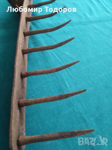 Ръчно кована грапа,гребло,ковано желязо,инструмент, снимка 3 - Градински инструменти - 35520552