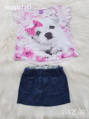 Дънкова пола H&M и тениска 2-3 години , снимка 5 - Детски рокли и поли - 28438920