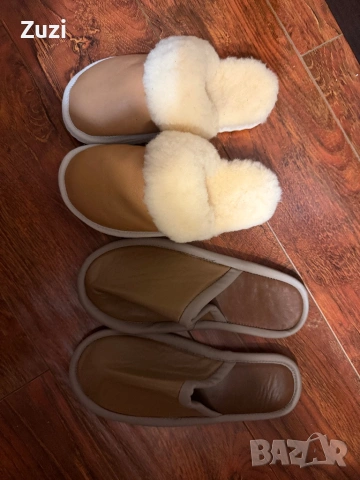 Нови естествена кожа пантофи/чехли, снимка 2 - Чехли - 53401373