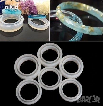 Ромбоидна Фасетирана гривна силиконова форма смола калъп за бижута изработка бижутерство