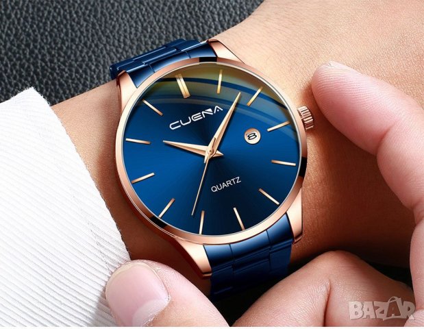 Модерен мъжки часовник стилен стрелки метална каишка различни цветове, снимка 11 - Мъжки - 37374528