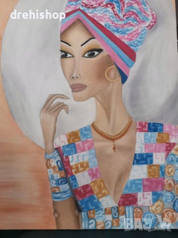 картина жена -ръчно  рисувана с маслени бои, снимка 1 - Картини - 39433123