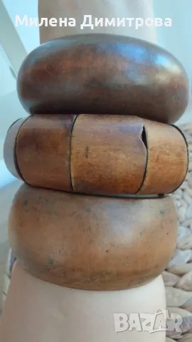 Масивни дървени гривни / Висулка Опалит , снимка 4 - Гривни - 48376432