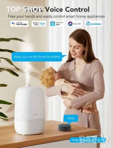 GoveeLife Smart 3-в-1 овлажнител , дифузер и нощна лампа Humidifier Lite, снимка 6 - Овлажнители и пречистватели за въздух - 49049665