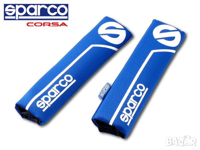 протектор за колан Спарко Sparco син с бяло универсален комплект 2 броя , снимка 1 - Аксесоари и консумативи - 33146236