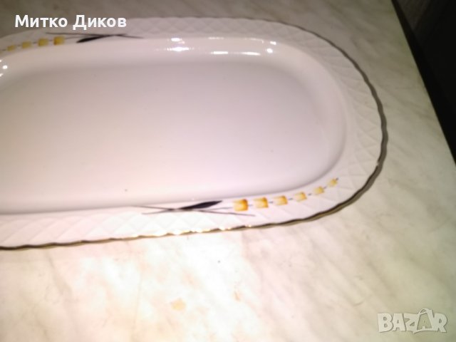 Порцеланово плато поднос марков винтидж Японски порцелан 360х210мм златен кант, снимка 2 - Аксесоари за кухня - 43990938