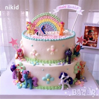Малкото Пони My Little Pony PVC 12 бр фигурки топери за игра и украса, снимка 3 - Фигурки - 18297514