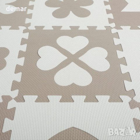 MUSOLEI Подложка от пяна за игра на под за малки деца, 66 части, кафява, 145×145×1 см, снимка 5 - Образователни игри - 43439970