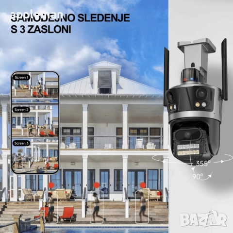 iCSee 12МР- Тройна външна WiFi камера 3 Обектива 12 мегапиксела, снимка 6 - HD камери - 51533807