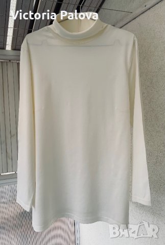 Голямо тънко поло пима памук цвят ванилия(екрю), снимка 3 - Блузи с дълъг ръкав и пуловери - 39234780