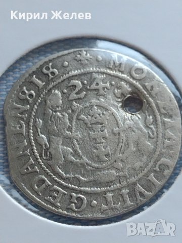 Сребърна монета Орт 1624г. Сигизмунд трети Данциг ПОЛША 24951, снимка 13 - Нумизматика и бонистика - 43015103