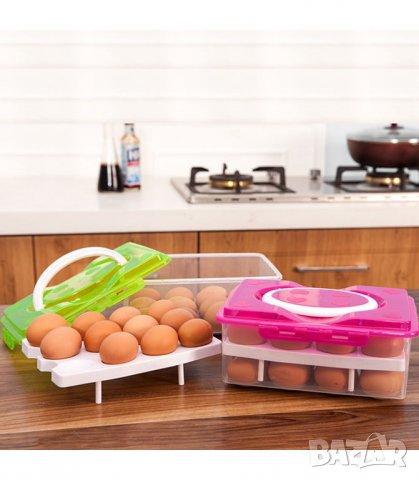 ПРАКТИЧНА КУТИЯ ЗА СЪХРАНЕНИЕ НА ЯЙЦА С ДРЪЖКА, снимка 3 - Други стоки за дома - 26899868
