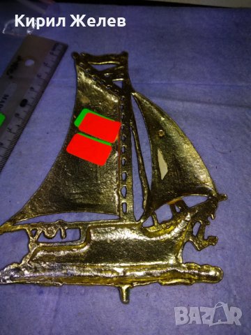 Стар КРАСИВ ДЕКОРАТИВЕН БРОНЗОВ ВЕТРОХОДЕН КОРАБ ПЛАТНОХОД 41539, снимка 13 - Декорация за дома - 43666167