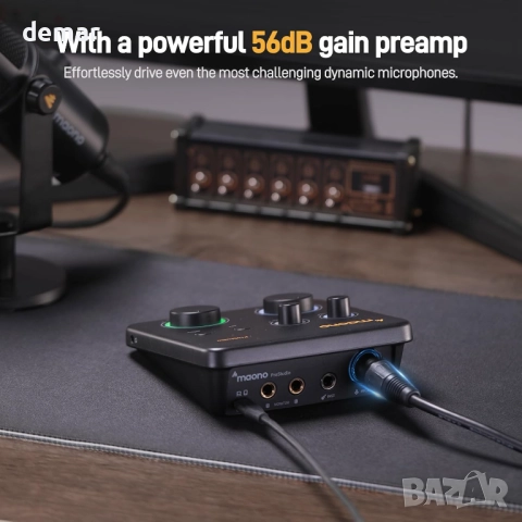 MAONO USB аудио интерфейс за компютър с XLR вход 24-bit/192kHz, снимка 3 - Други - 51766934