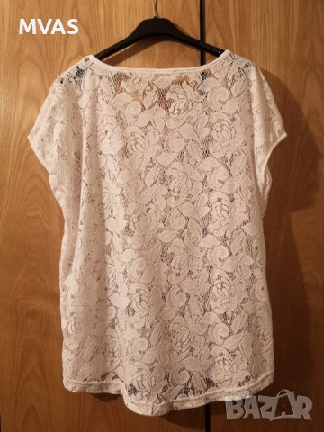 Бяла мрежеста блуза топ М размер дамска плаж бански, снимка 2 - Потници - 36856320