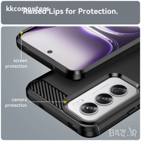 Oppo Reno12 Pro 5G Удароустойчив Carbon Fiber Калъф и Протектор, снимка 6 - Калъфи, кейсове - 51350328