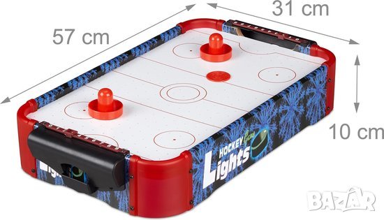Relaxdays мини въздушен хокей - LED маса за въздушен хокей , снимка 3 - Други - 43343812
