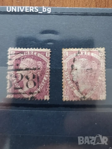 Пощенски марки 2 × 1 1/2 Three Halfpenny Red Plate , снимка 4 - Филателия - 40780414