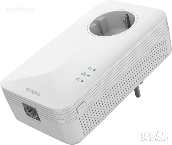 ЧИСТО НОВ STRONG Powerline 1000 Троен пакет, Комплект PowerLINE адаптери, 100 Mbit/s..., снимка 3 - Мрежови адаптери - 48735229