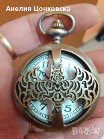 Джобен часовник с прилеп, снимка 4 - Антикварни и старинни предмети - 28980285