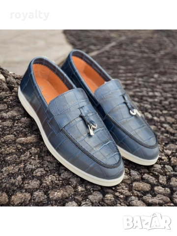 Loro Piana ЕСТЕСТВЕНА КОЖА Мъжки Мокасини Тип Крокодилска Кожа 