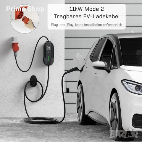 11kW 2-в-1 мобилна зарядна станция dé, Type 2, 10м, CEE 16A + шуко, снимка 4 - Аксесоари и консумативи - 53445935