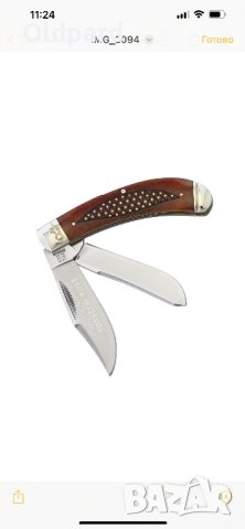 Колекционерски джобен сгъваем нож с два остриета RR Tobacco Road Bow Trapper. (RR1892), снимка 7 - Ножове - 43376800