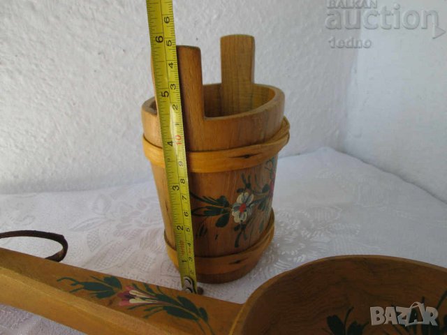 Красиви дървени, рисувани лъжица с дръжка и съд - каче, снимка 7 - Декорация за дома - 28879534