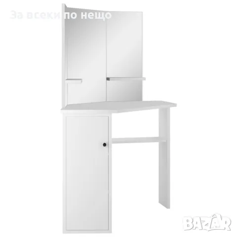 Ъглова козметична тоалетка за гримиране, бяла Код P61, снимка 6 - Тоалетки - 49145463