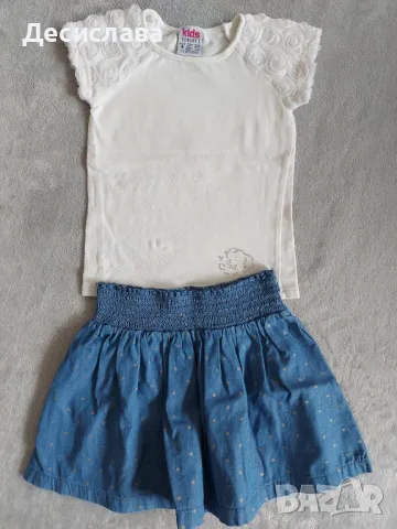 Пола и тениска за момиче размер 3-5 години