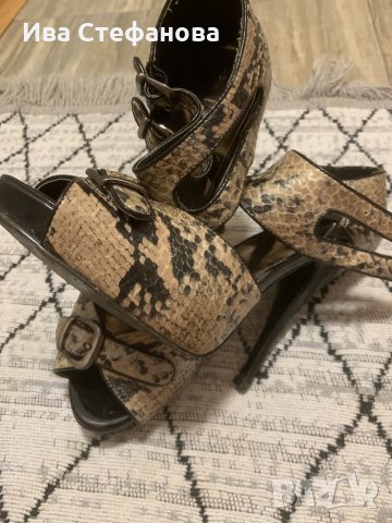 Убийствено секси змийски сандали на платформа с каишка на глезена , снимка 3 - Сандали - 32741543