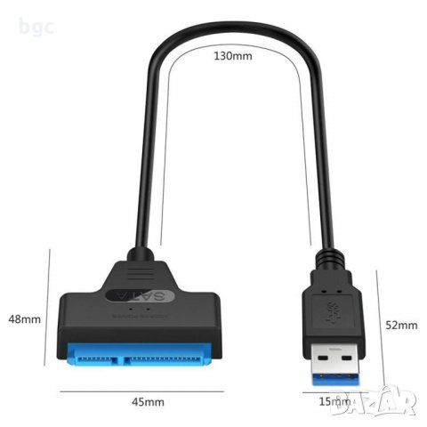 НОВ Кабел USB 2.0 / USB 3.0 към SATA 2 3 Adapter кабел за връзка към хардиск 2.5" Твърд Външен Диск , снимка 4 - Лаптоп аксесоари - 24563612