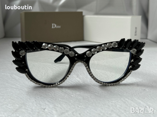 Dior прозрачни слънчеви очила, очила за компютър екстравагантни с камъни, снимка 3 - Слънчеви и диоптрични очила - 44845595
