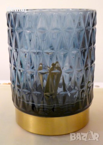 Настолна лампа LeeZM, за романтична атмосфера синя и сива, снимка 10 - Настолни лампи - 43107572