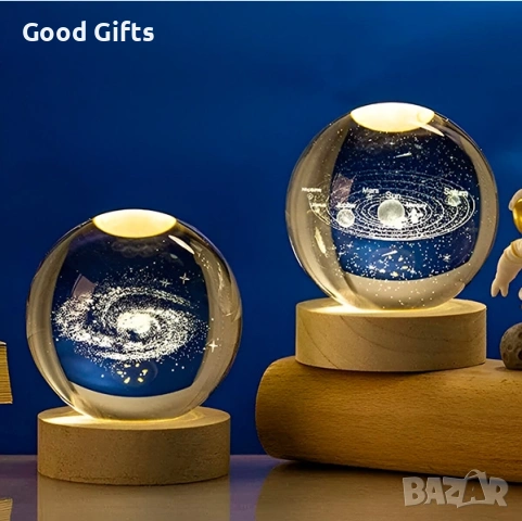 Кристална LED Сфера „Космическа магия“ – Вашата лична вселена у дома, снимка 4 - Декорация за дома - 53560934