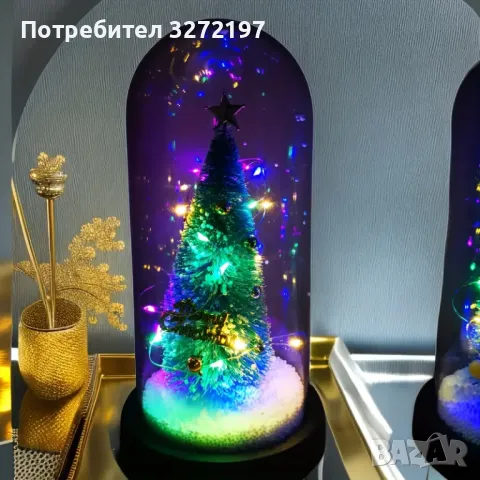 Ръчно изработена LED Коледна Елха, снимка 2 - Настолни лампи - 47984661