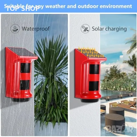 Нова Алармена Сирена с Соларно Зареждане и Дистанционно, снимка 2 - Друга електроника - 49622103