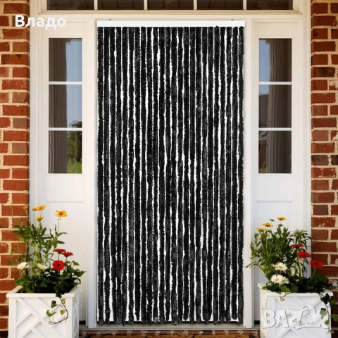 Ресни за врата против мухи , антрацит, 100x 200 см, Шенил.