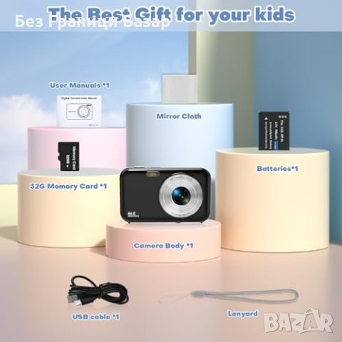 Нова 44MP FHD 1080P Цифрова Камера Компактна, 16X Увеличение, снимка 4 - Фотоапарати - 43514848