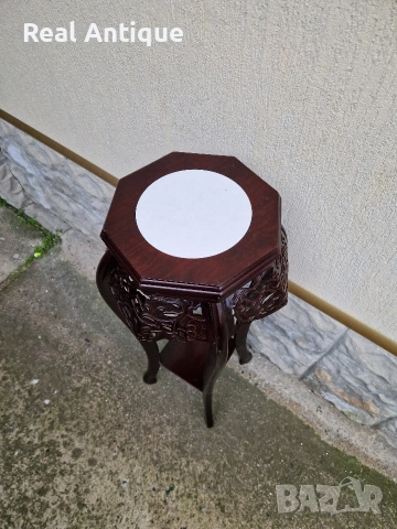 Прекрасна антикварна висока помощна масичка , снимка 5 - Антикварни и старинни предмети - 53563113