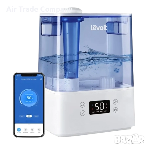 Ултразвуков смарт овлажнител за въздух – Levoit Classic 300S, Син, снимка 15 - Овлажнители и пречистватели за въздух - 51722859