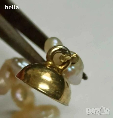 Елегантно перлено колие със перли Keshi, закопчалка сребро с позлата -магнитна,925 и 8 карата злато, снимка 6 - Антикварни и старинни предмети - 50625635